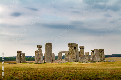 Amazing cloudy and moody view of Stonehenge in Wiltshire England, U.K.