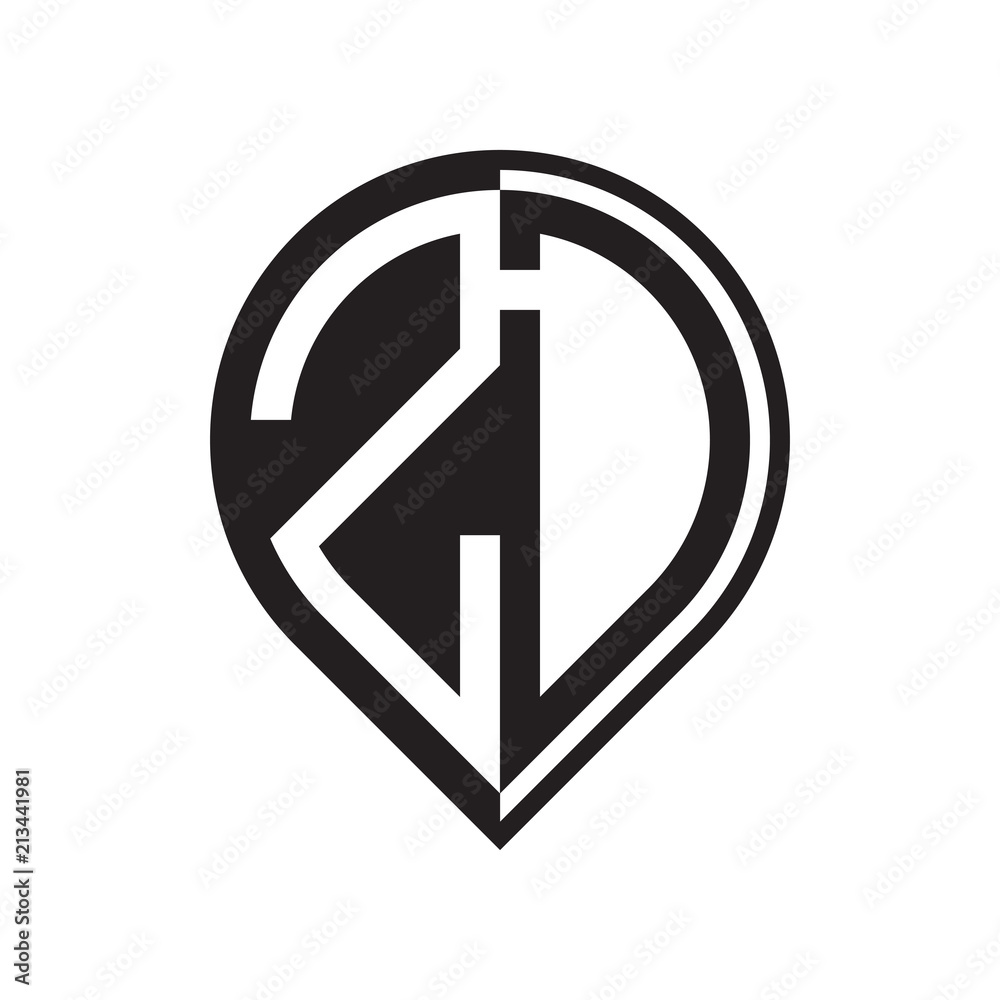 initial letter pin logo black initial letter pin logo black