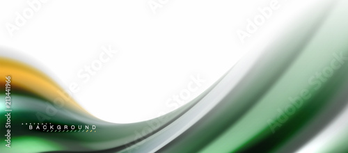 Fluid liquid mixing colors concept on light grey background, curve flow, trendy abstract layout template for business or technology presentation or web brochure cover, wallpaper