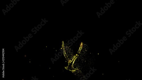 Golden dust flying dove animation 