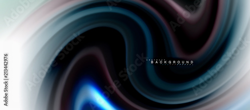 Fluid liquid mixing colors concept on light grey background, curve flow, trendy abstract layout template for business or technology presentation or web brochure cover, wallpaper