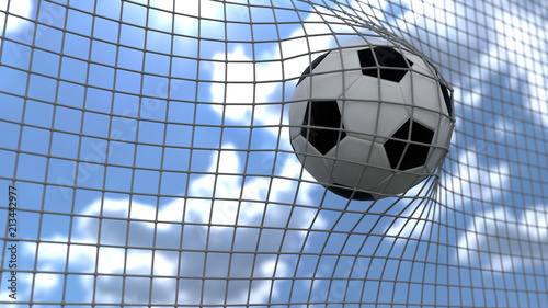 3d illustration of a soccer goal