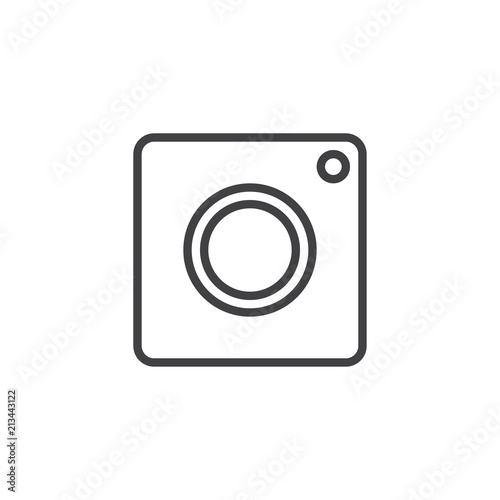 Photo Camera outline icon. linear style sign for mobile concept and web design. App camera simple line vector icon. Symbol, logo illustration. Pixel perfect vector graphics