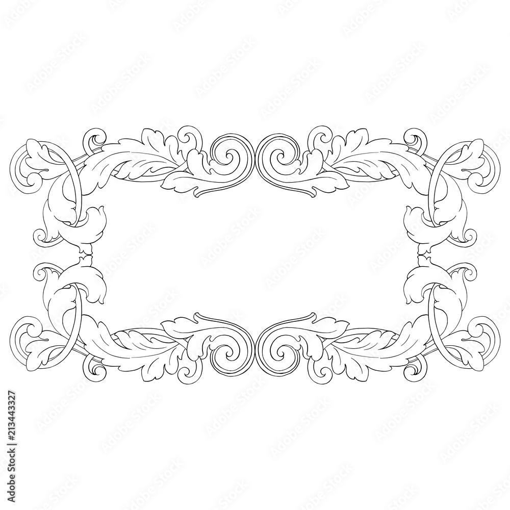 Retro baroque decorations element