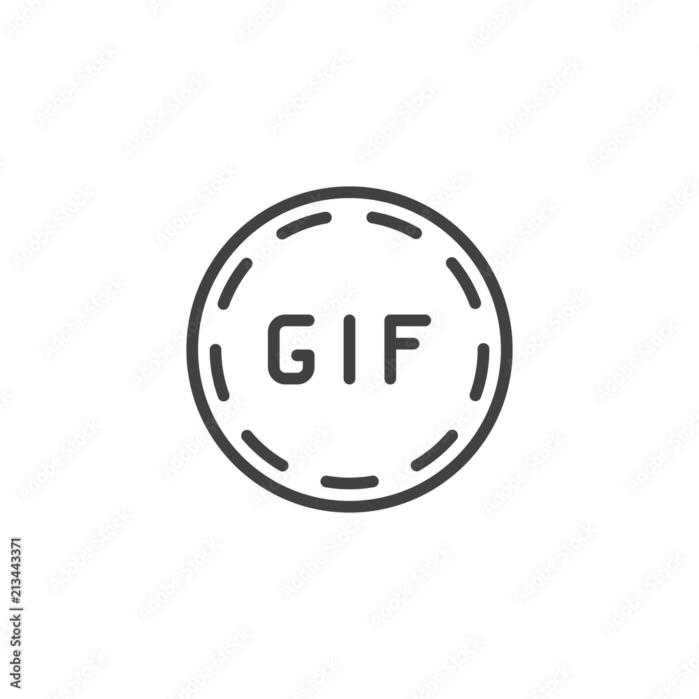 Gif animation button outline icon. linear style sign for mobile concept and web design. simple line vector icon. Symbol, logo illustration. Pixel perfect vector graphics Gif animation button outline icon. linear style sign for mobile concept and web design. simple line vector icon. Symbol, logo illustration. Pixel perfect vector graphics