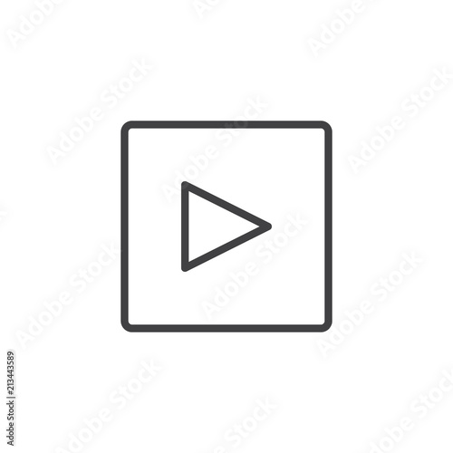 Square play button outline icon. linear style sign for mobile concept and web design. simple line vector icon. Symbol, logo illustration. Pixel perfect vector graphics Free Download Square play button outline icon. linear style sign for mobile concept and web design. simple line vector icon. Symbol, logo illustration. Pixel perfect vector graphics - GFXLoad