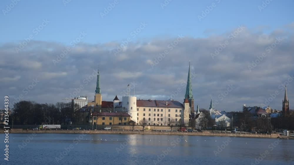 Riga, capital of Latvia across Daugava river. Riga, capital of Latvia across Daugava river.