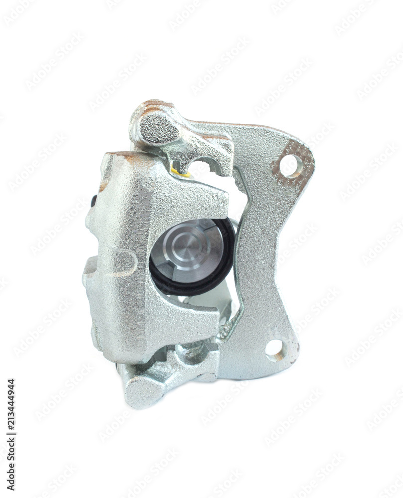 Obraz premium Car brake caliper on white background, isolate
