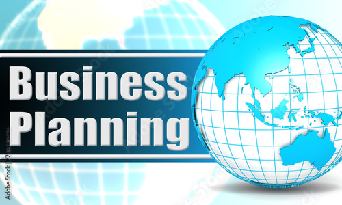 Business planning with sphere globe