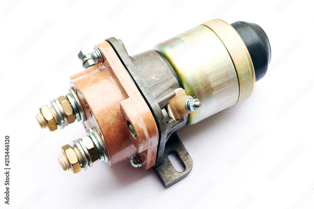 tractor battery switch on white background tractor battery switch on white background