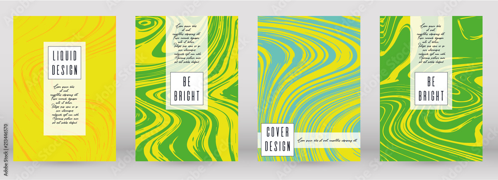 Naklejka premium Modern Marble Cover Design for your Business with Abstract Lines. Futuristic Poster, Flyer, Layout with Liquid Pattern for Branding, Identity, Annual Report. Vector minimalistic brochure. Luxury.