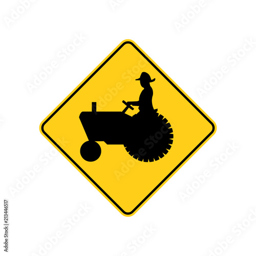 USA traffic road signs. farm vehicle ahead or crossing. vector illustration