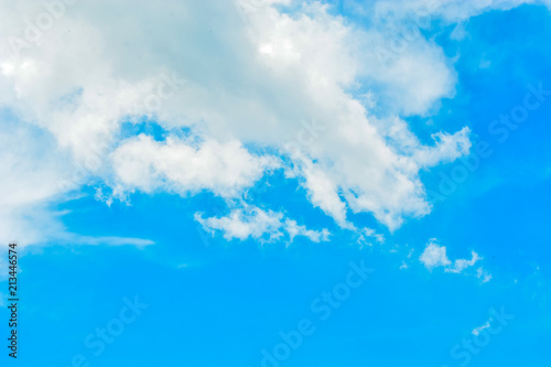 Close up view of cloud in blue sky. 