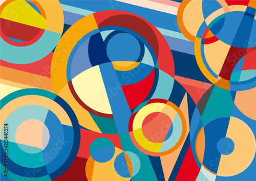Digital painting. Abstract geometric colorful vector background
