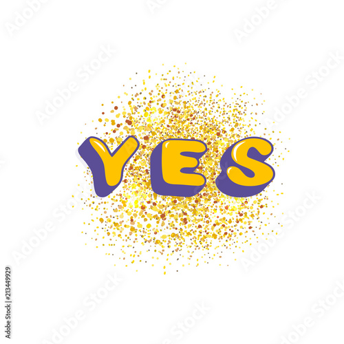Yes and No badges. Lettreing with decoration. Vector illustration.