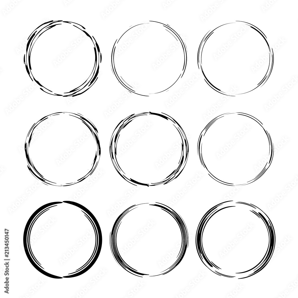 Set of black empy grunge frames.  Vector illustration.