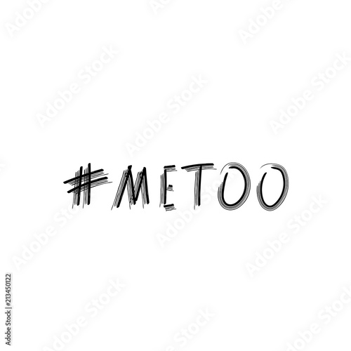 Hashtag Me too. Handwritten lettering Metoo. Vector illustration.