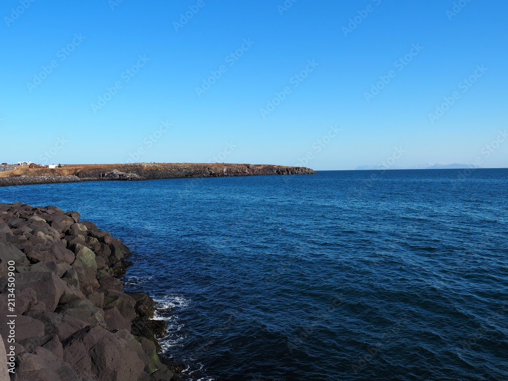 Sea from beach at Rayjavik, Iceland