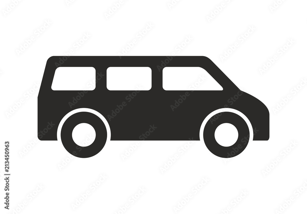 Bus Icon, Monochrome style. isolated on white background Bus Icon, Monochrome style. isolated on white background
