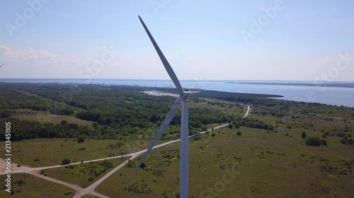 Landscape with Turbine Green Energy Electricity, Europe Estonia