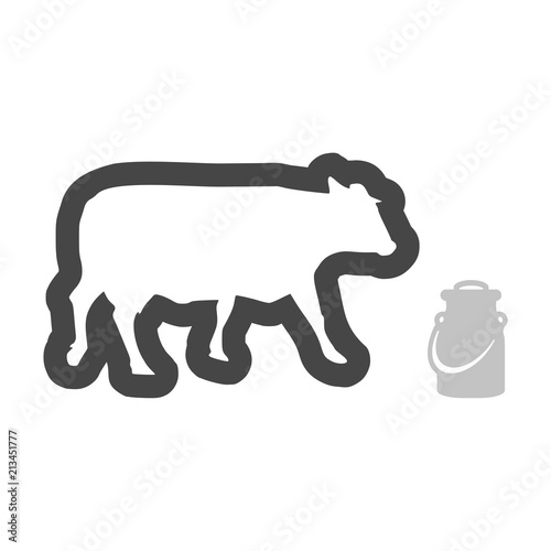 Milk can and cow icon