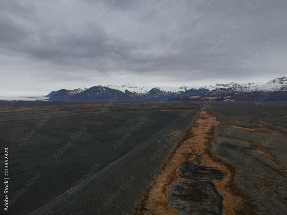 Asphalt road and mountain view in Iceland Asphalt road and mountain view in Iceland