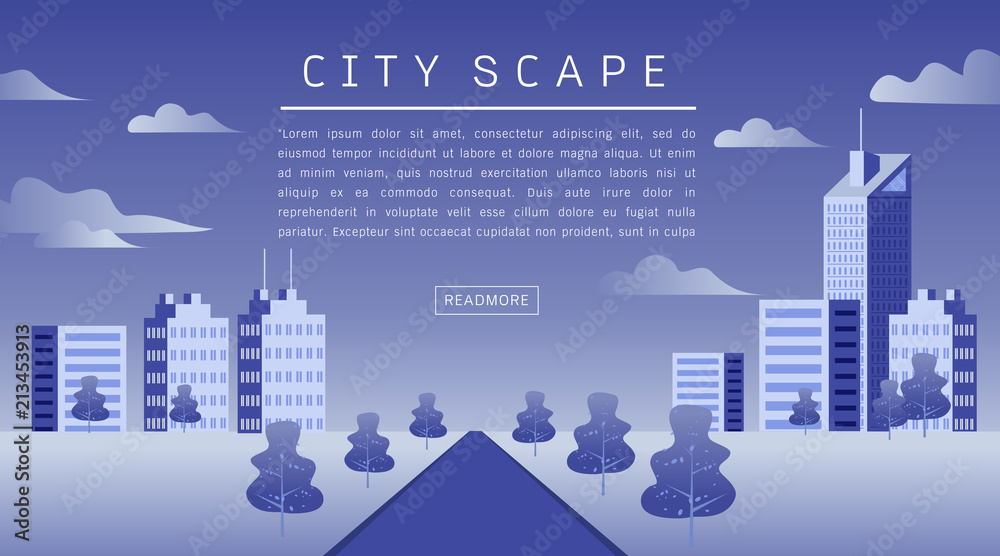 Obraz premium Cityscape Vector Flat illustration