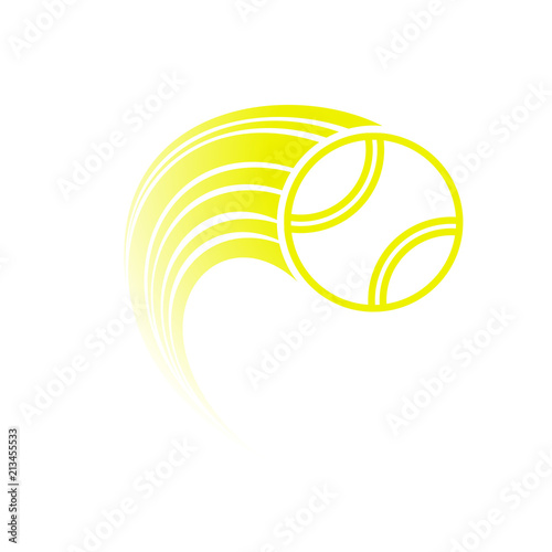 Yellow tennis ball with track