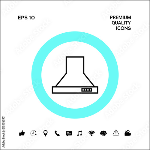 Kitchen hood linear icon