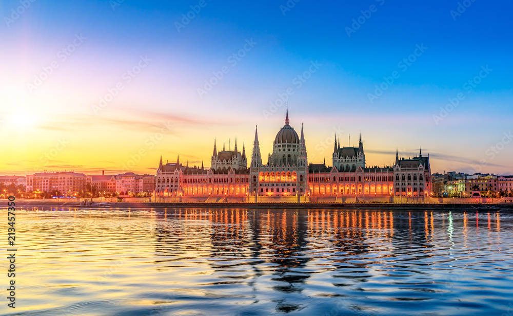 Hungarian Parliament Building by Sunrise