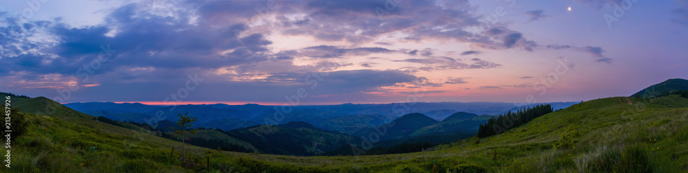 Sunset nature panorama