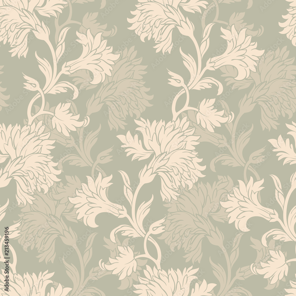 Seamless pattern with flowers carnations