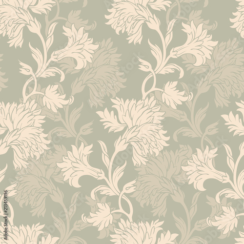 Seamless pattern with flowers carnations