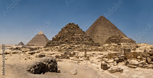 Giza pyramid complex panorama