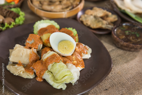 siomay. traditional indonesian food with peanut sauce