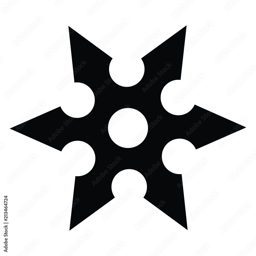 A black and white silhouette of a shuriken A black and white silhouette of a shuriken