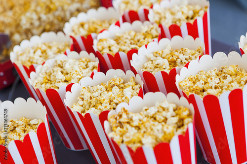 popcorn in striped cups