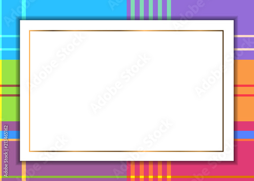 the pattern of the Madras cell for a greeting card. template of a greeting card with a bright colors of strips