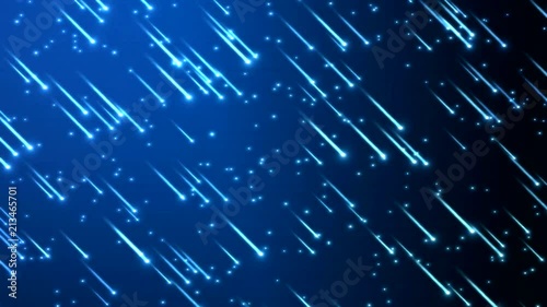 Colorful Shining Shooting Stars Animation - Seamless Loop Blue