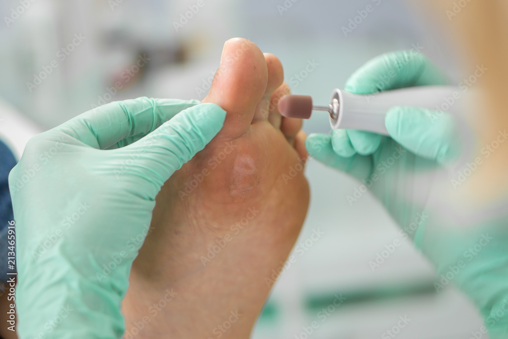 Professional hardware pedicure using electric machine Professional hardware pedicure using electric machine