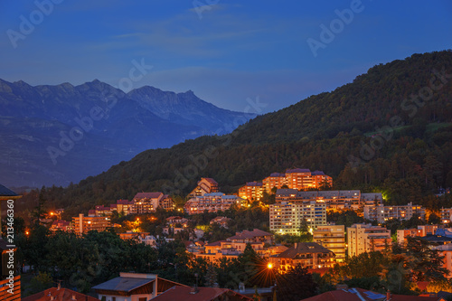 .The French city of Gap. Evening panorama.