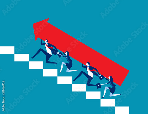 Business team togetherness. Concept business vector illustration, Teamwork, Cooperation.