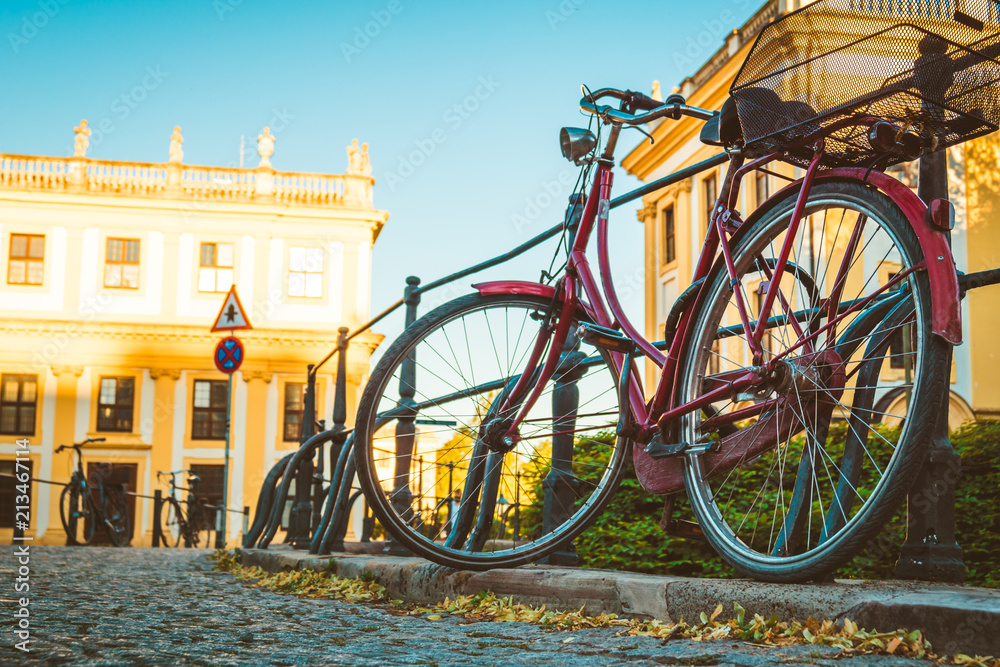 Fototapeta premium bicycle parked in an old European city