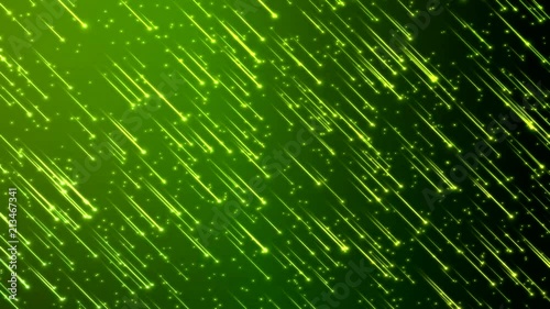 Colorful Shining Shooting Stars Animation - Seamless Loop Green