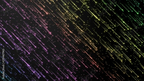 Colorful Shining Shooting Stars Animation - Seamless Loop Rainbow