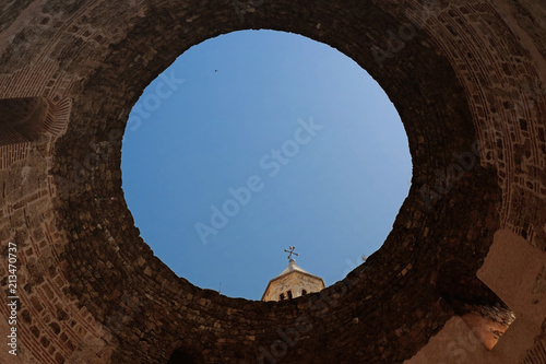 SPLIT, CROATIA - July 3, 2018 - Top of the Rotunde Vestibule in the Diocletian Palace in Split, Croatia photo