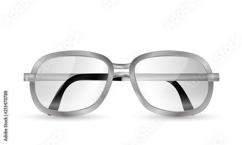 Glasses. Metal sunglasses isolated on a transparent background.