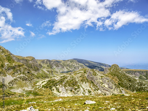 Beautiful Rila Mountains landscape  Bulgaria  the Kidney Lake or Babreka Lake in the distance