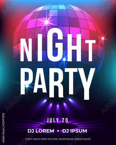 Dance party poster vector background template