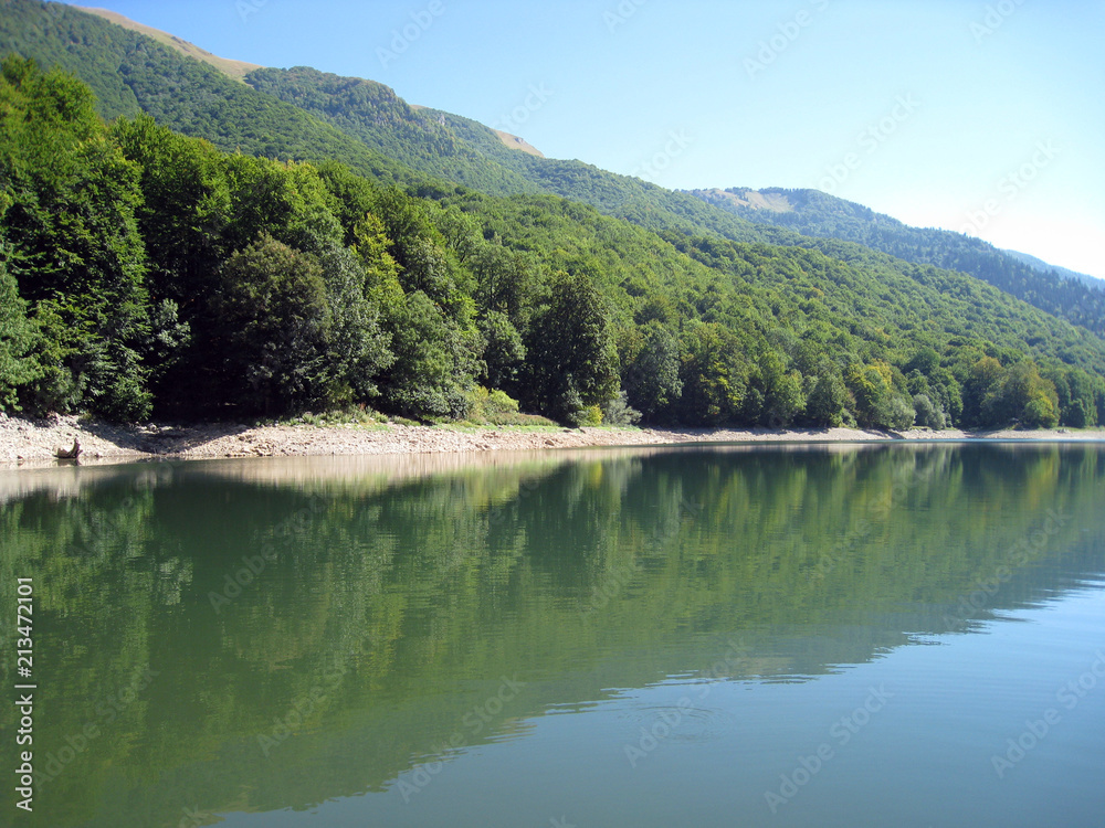 lake, water, landscape, nature, sky, forest, mountain, reflection, river, blue, tree, mountains, summer, green, cloud, park, clouds, travel, trees, scenery, pond, calm, autumn, beautiful, beauty, Mont